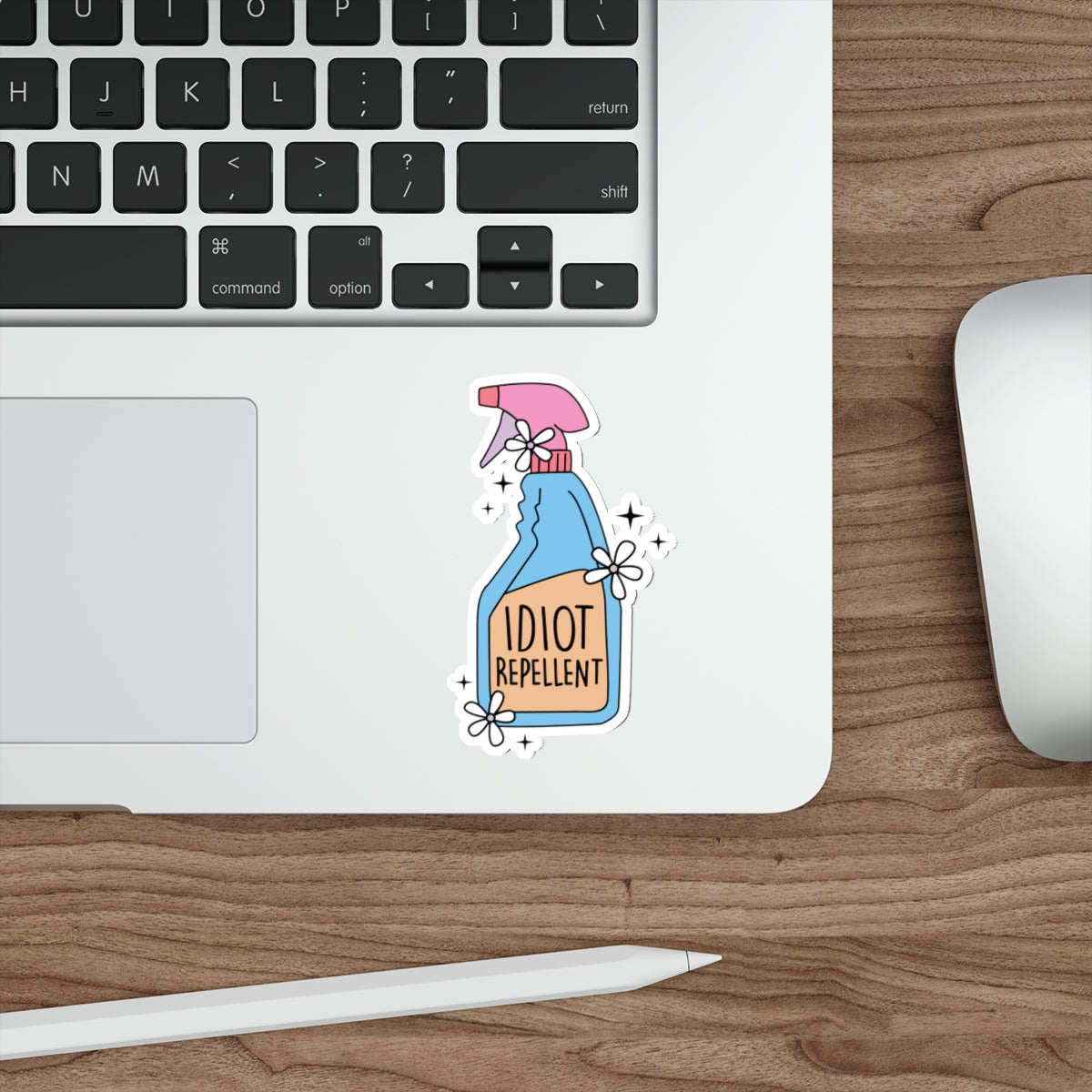 Funny Idiot Repellent Die-Cut Stickers, Quirky Laptop Decals, Gifts for Friends, Humorous Home Decor, Fun Office Supplies