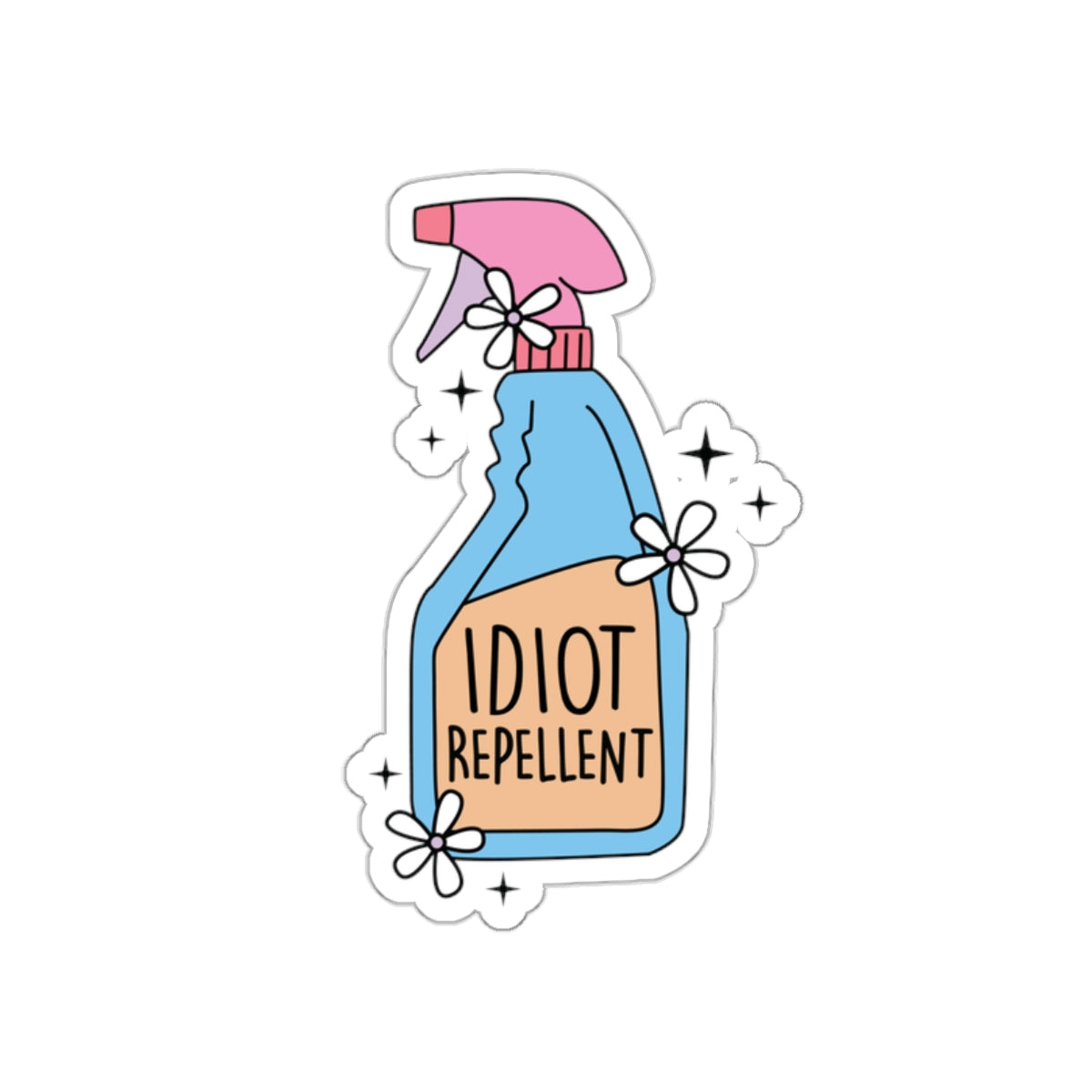 Funny Idiot Repellent Die-Cut Stickers, Quirky Laptop Decals, Gifts for Friends, Humorous Home Decor, Fun Office Supplies