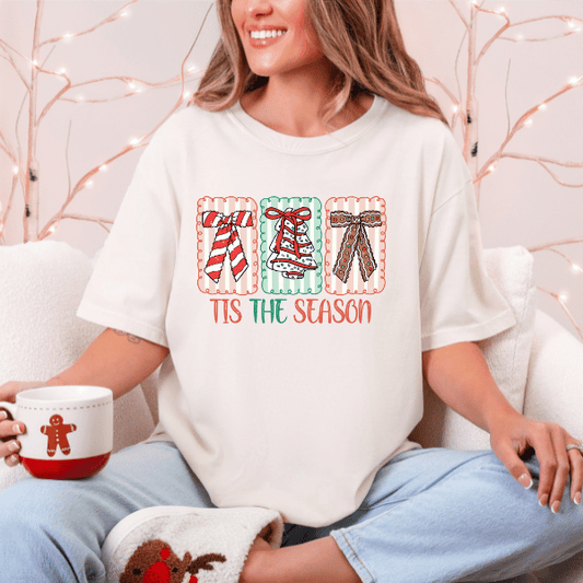 Festive Tis the Season T-shirt, Holiday Apparel, Unisex Gift, Christmas Top, Seasonal Style, Cozy Casual Wear