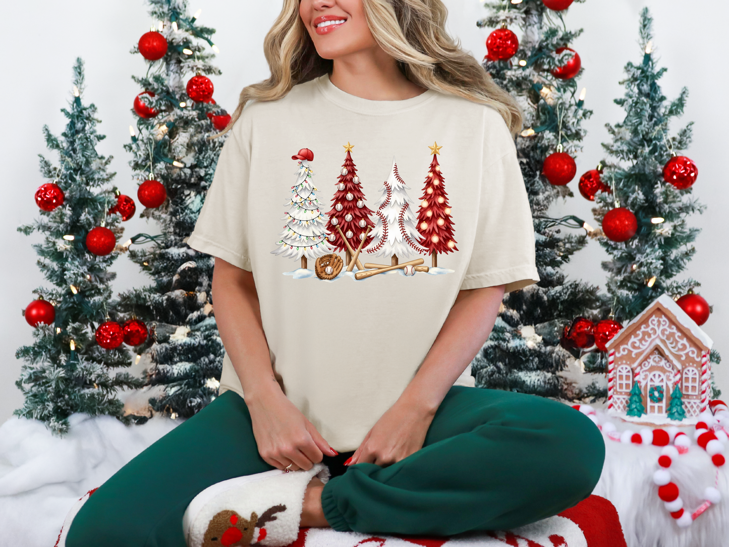 Holiday Spirit T-Shirt, Festive Tee for Christmas, Unisex Garment-Dyed T-shirt, Gift for Friends, Winter Apparel, Cozy Holiday Wear