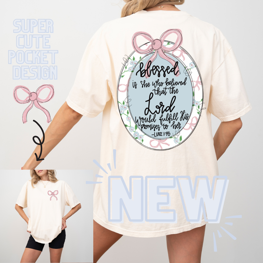 🎀 Blessed Bow Scripture Tee – Faith & Fashion Combined! ✨