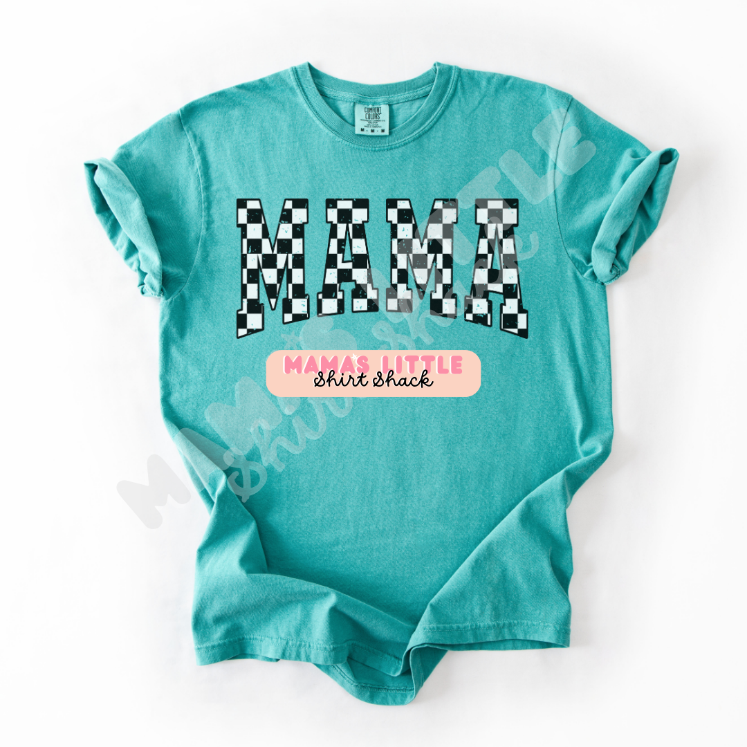 Checkerboard MAMA Tee – Available in Multiple Colors