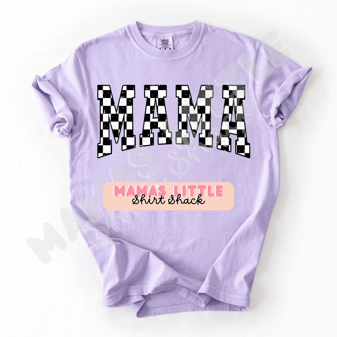 Checkerboard MAMA Tee – Available in Multiple Colors