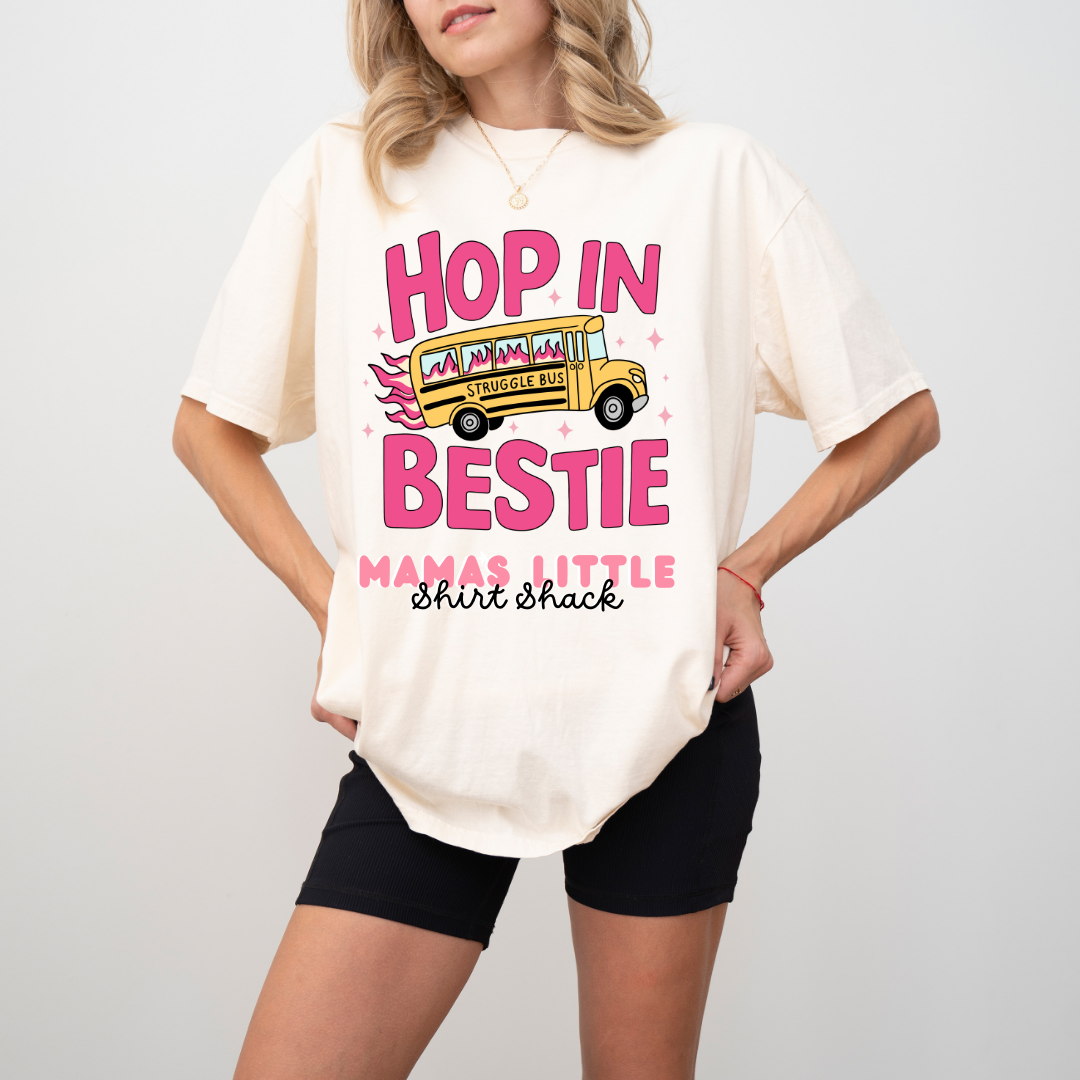 🚌 Hop In, Bestie Tee – All Aboard the Struggle Bus! 🔥💖