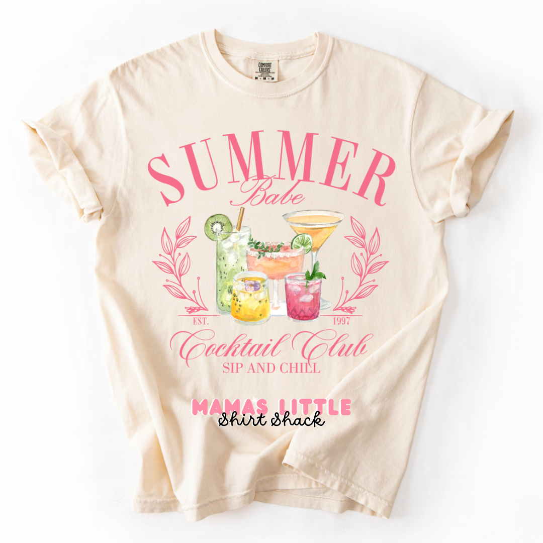 Summer Babe Cocktail Club Tee – Sip & Chill in Style! 🍹🌸