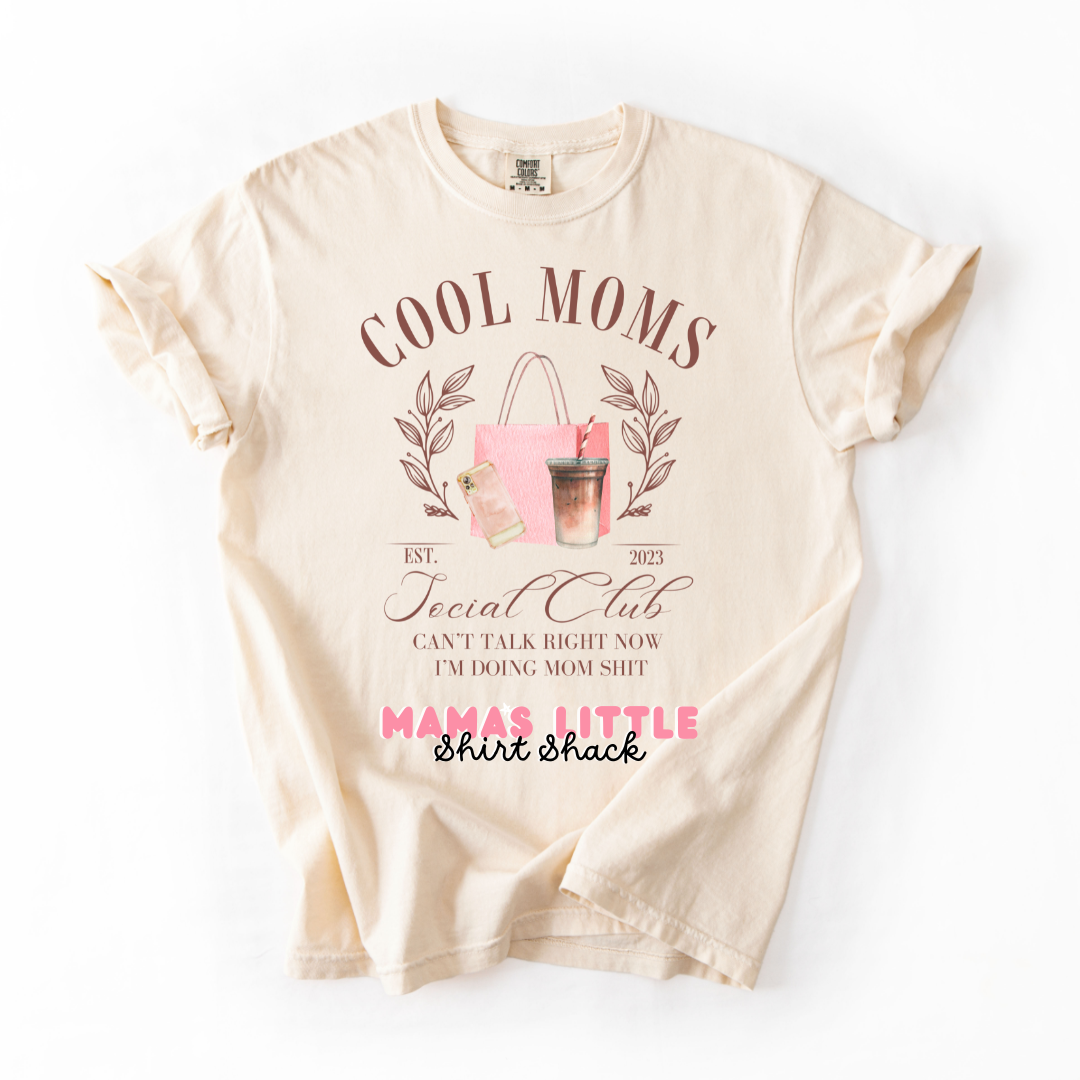 Cool Moms Social Club Comfort Colors Tee – Because Moms Run the World! ☕💖