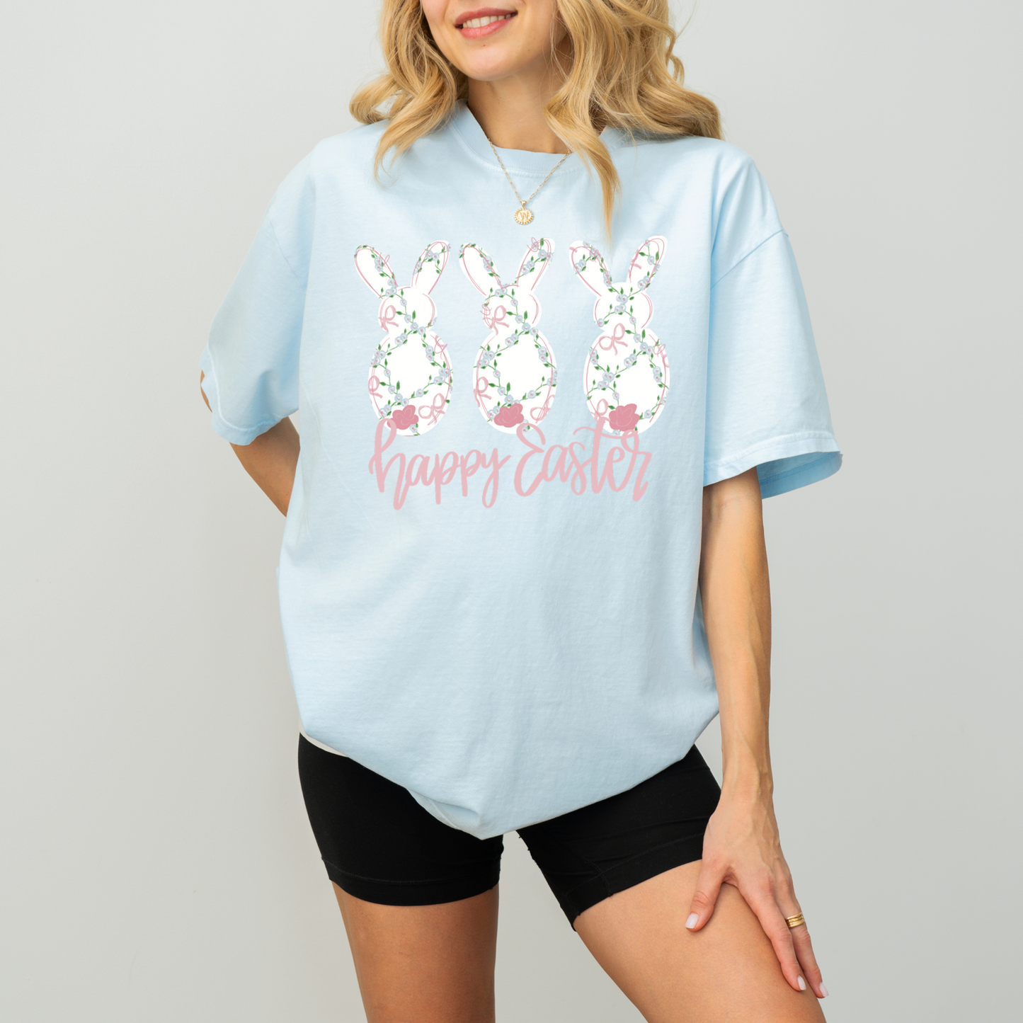 🐰 Floral Bunny Happy Easter Tee – Sweet & Spring-Ready! 🌸💖