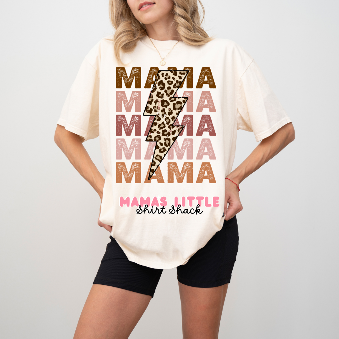 ⚡ Leopard Lightning MAMA Tee – Bold, Fierce & Full of Power! 🖤✨