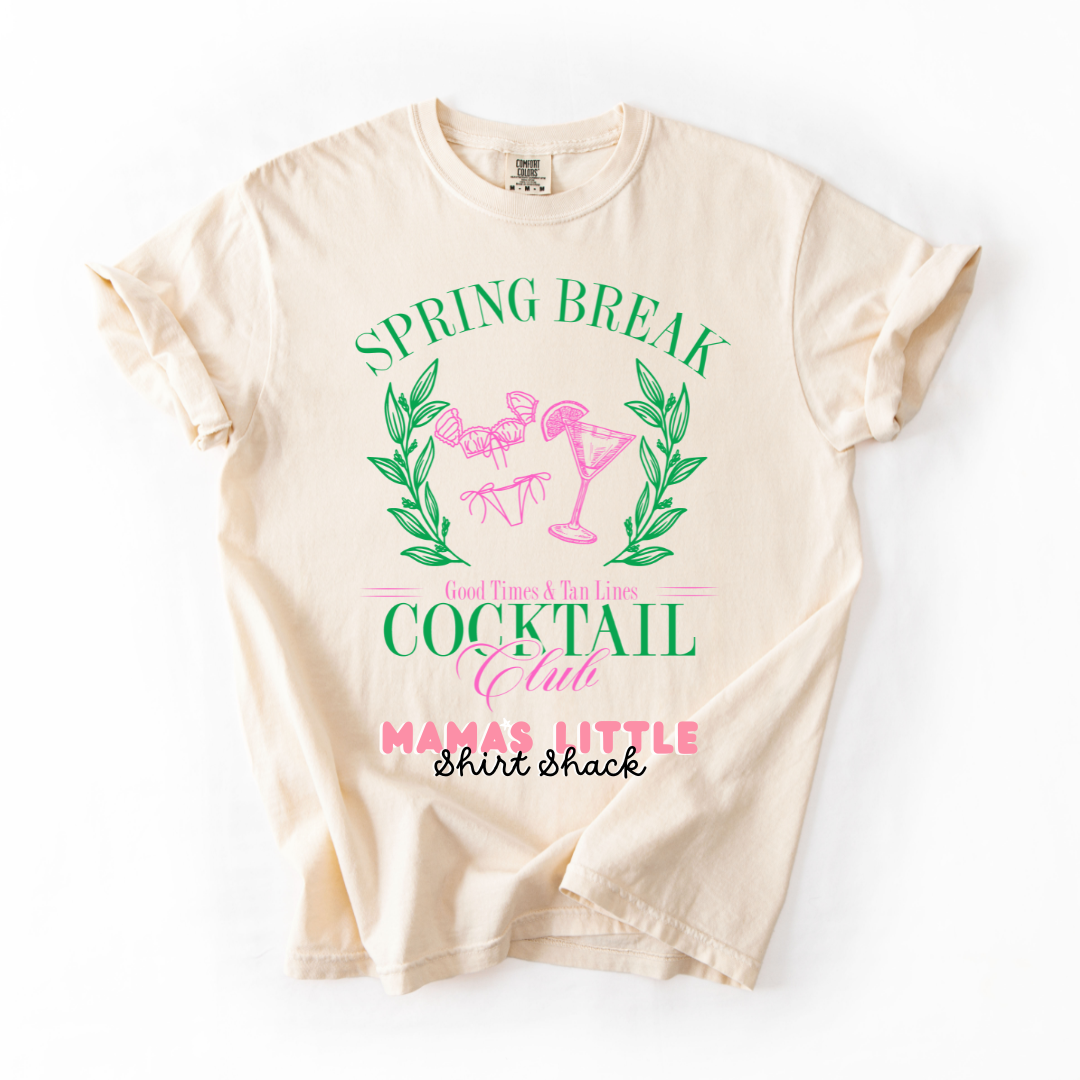 Spring Break Cocktail Club Tee – Good Times & Tan Lines! 🍹🌴